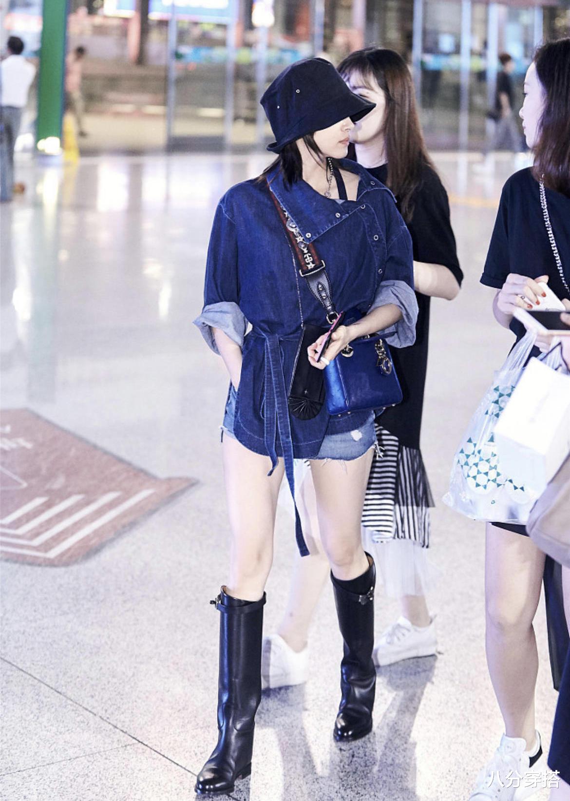 八分穿搭|159cm王子文太懂显高穿搭,白色连衣裙配宽腰带,高级显瘦有气场