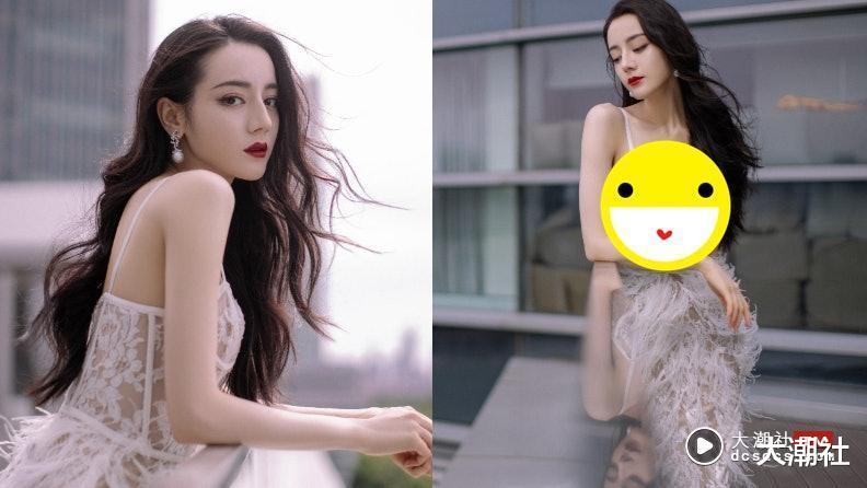 迪丽热巴|多图|迪丽热巴低胸羽毛晚装登热搜,大玩透视感之余不忘晒长腿