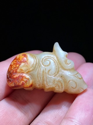 和田玉籽料|西周 和田玉籽料 白玉 玉牛 挂件把件