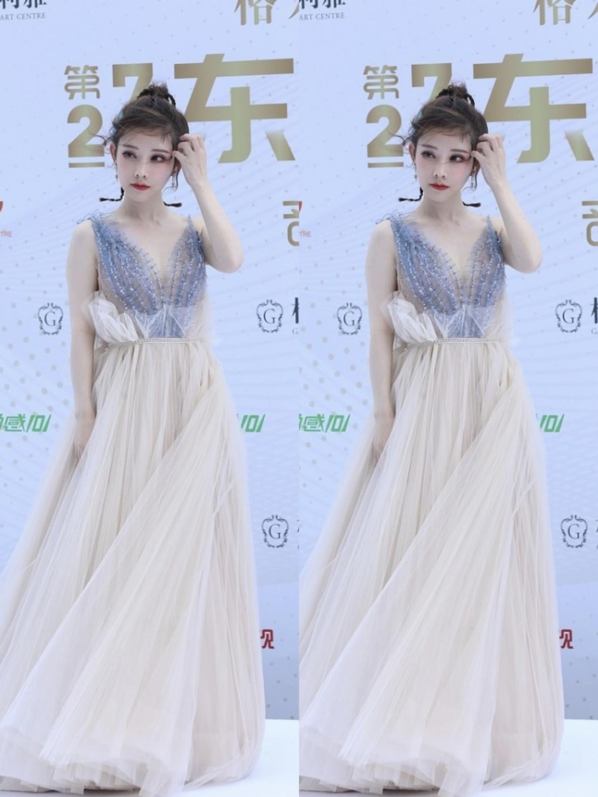 冯提莫|冯提莫虽然个子不高，但身材还挺好的，一袭轻纱礼服灵动又清纯