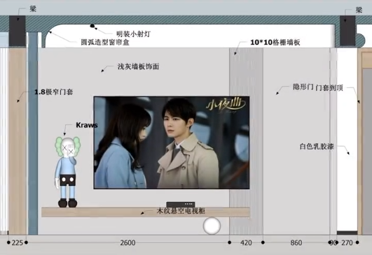 分享一个极简电视墙还有隐形门！