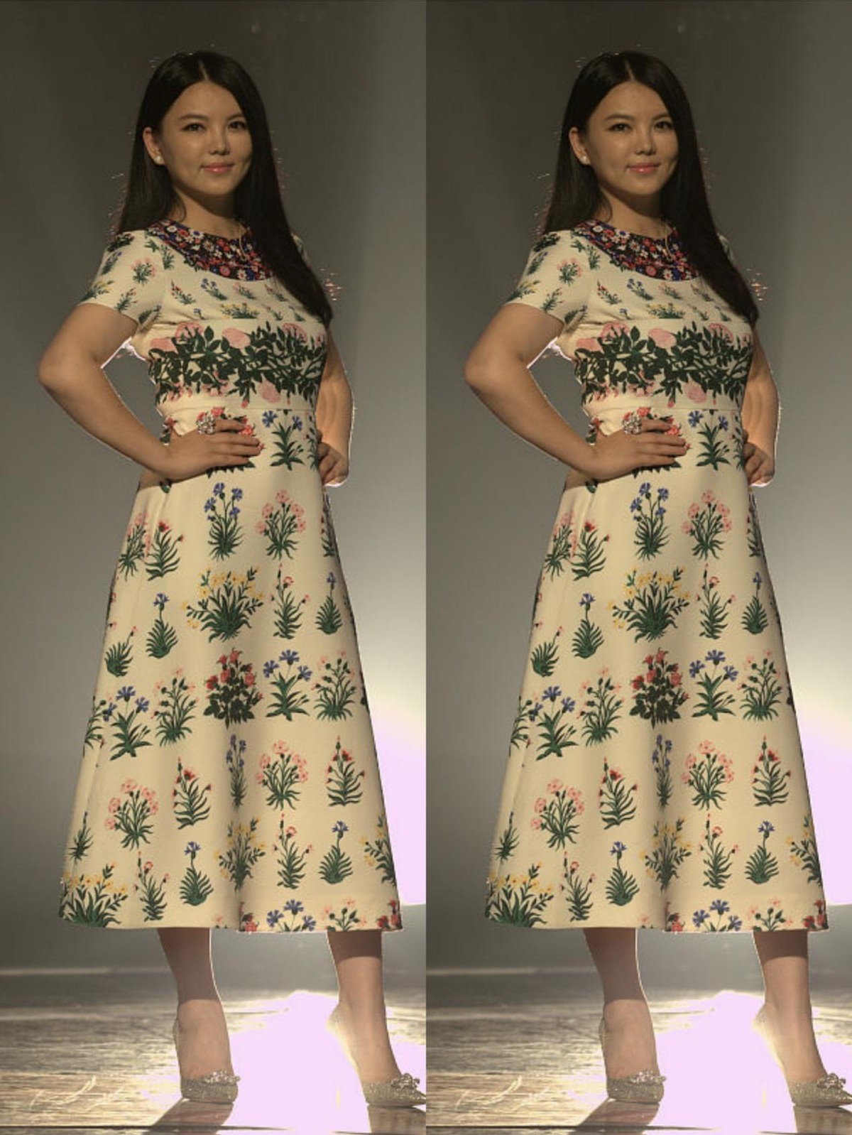 白小白的衣橱|李湘瘦的时候还真挺好看的,一袭花花裙秀身材,但看着挺有气场