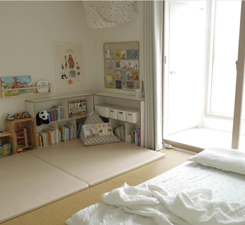 |韩国妈妈边带娃边布置新家,普通精装重装做奶油风,92㎡画面治愈