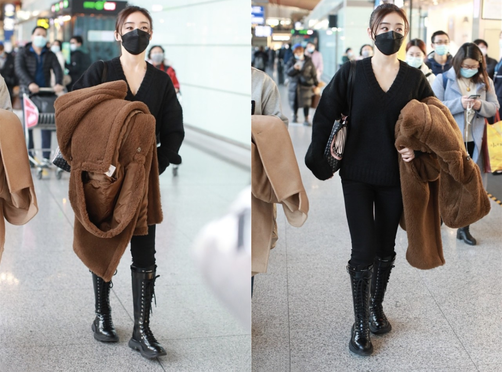 袁姗姗|袁姗姗“健身女王”的名号真不白给，穿宽松毛衣都有好身材，真美