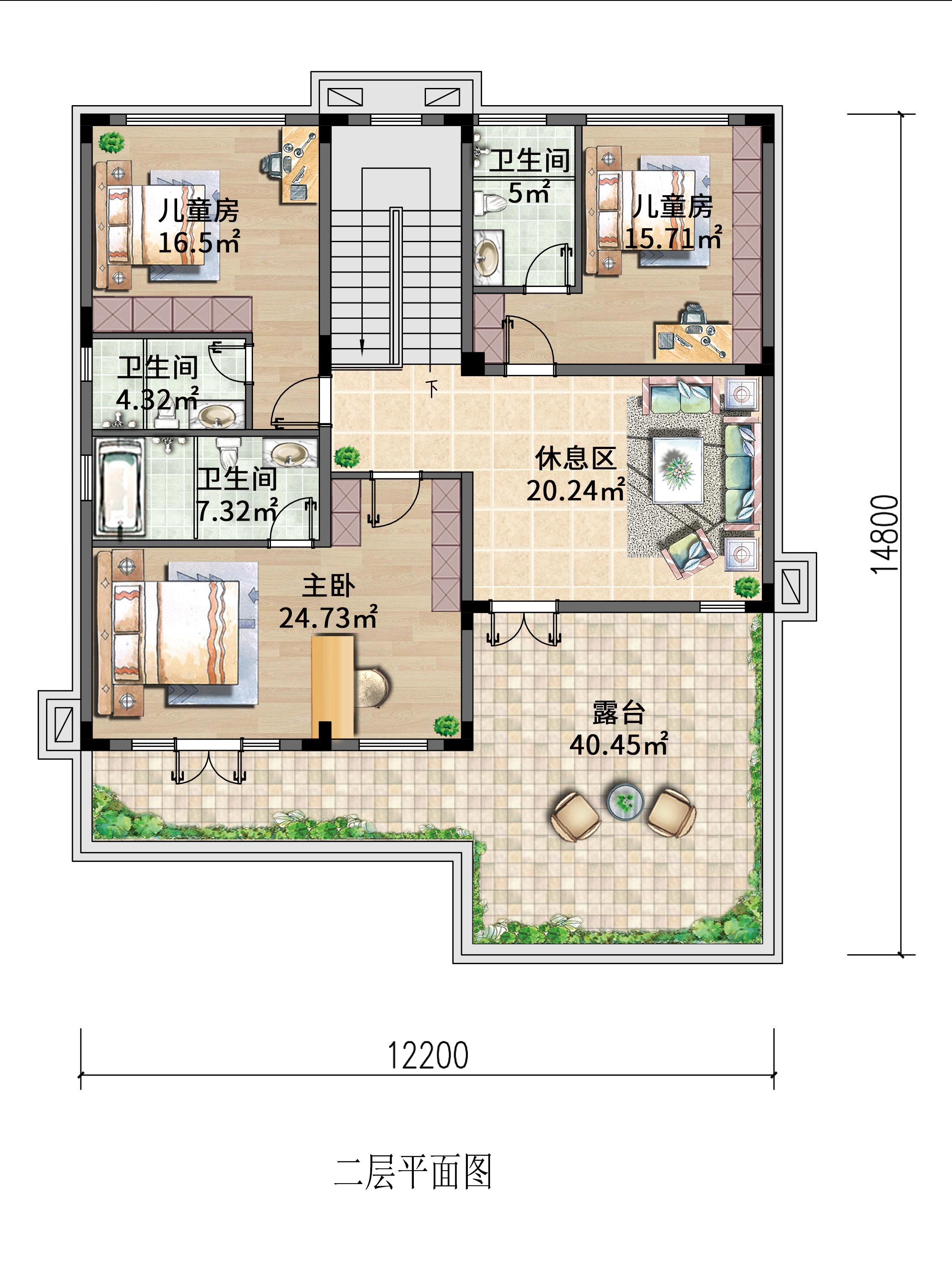 中西厨房皆有，卧室都带独卫的二层别墅