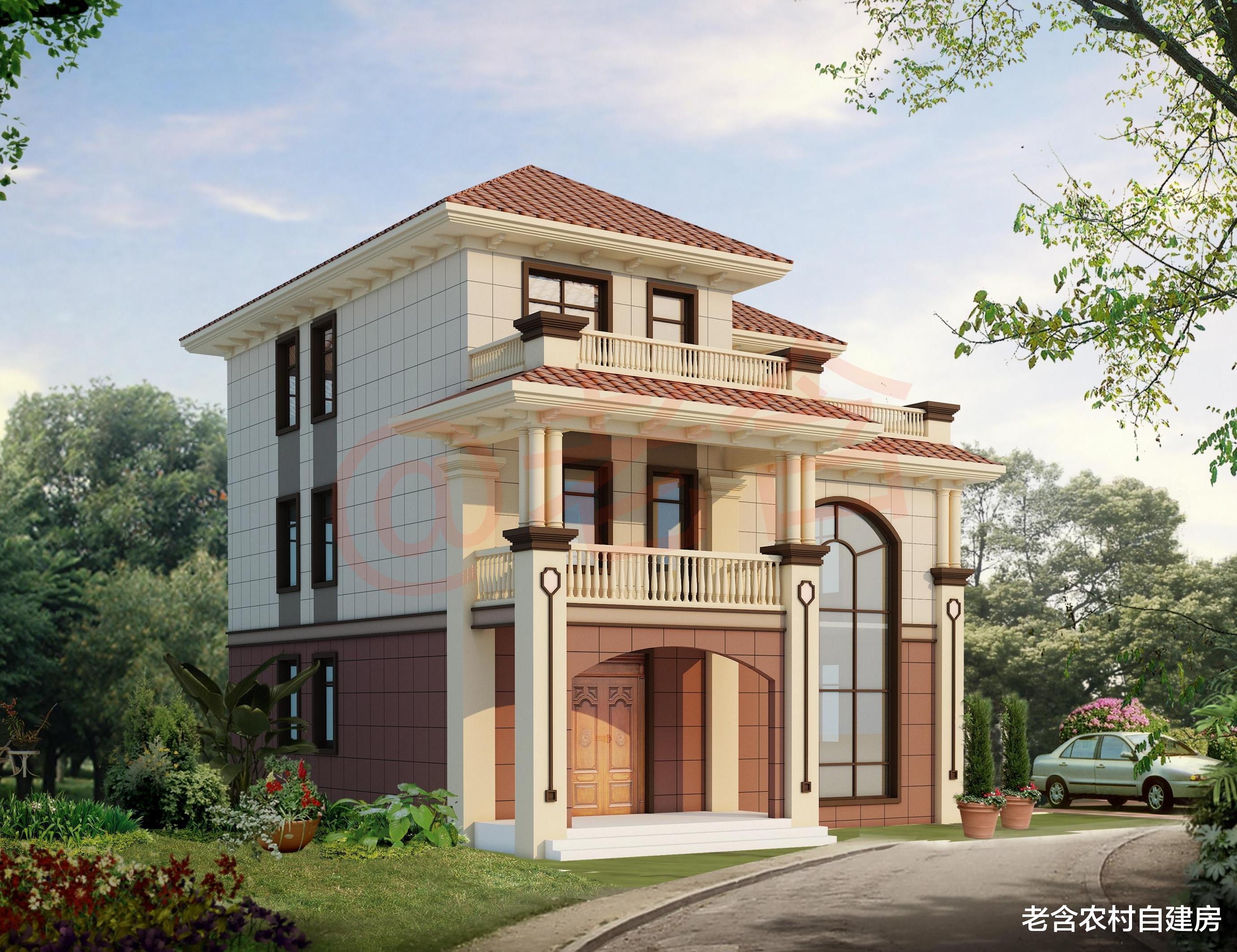 |占地面积145平,农村优雅大气的三层别墅,新中式风格气派又耐看!