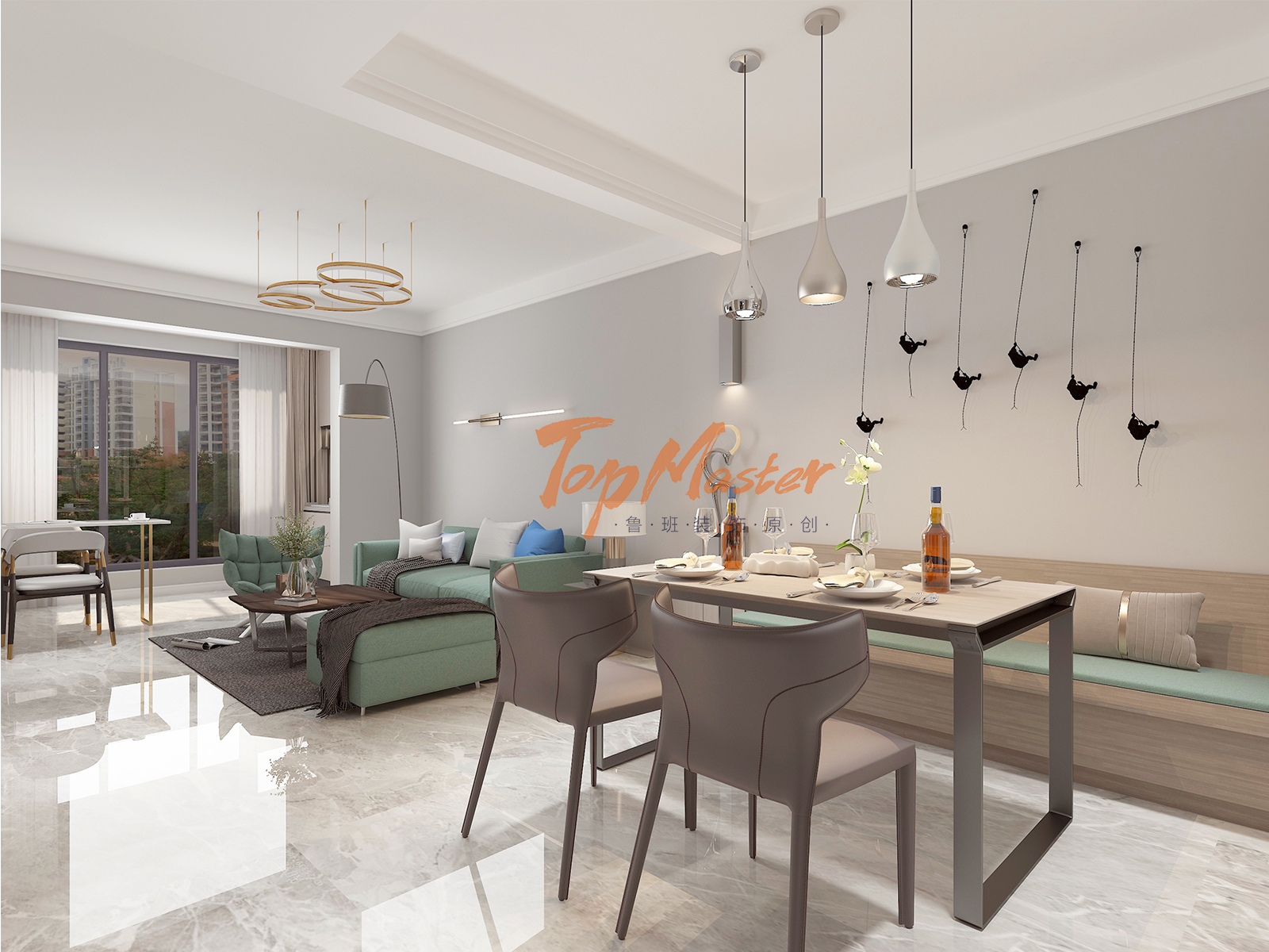 【鲁班装饰】富春御园120㎡现代风格，化繁为简