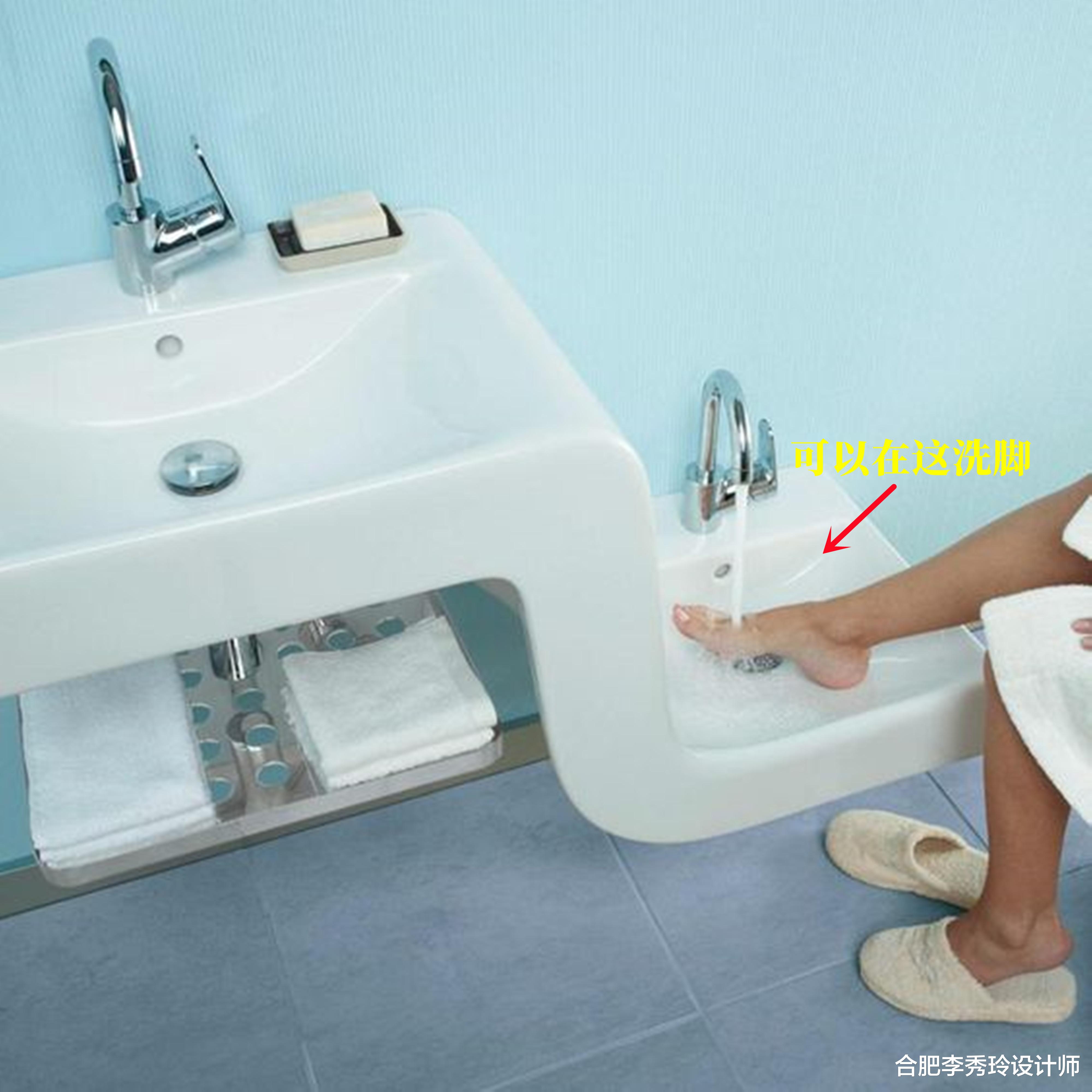 双台盆“升级设计”,连体一高一低洗漱方便,用在家里要打满分