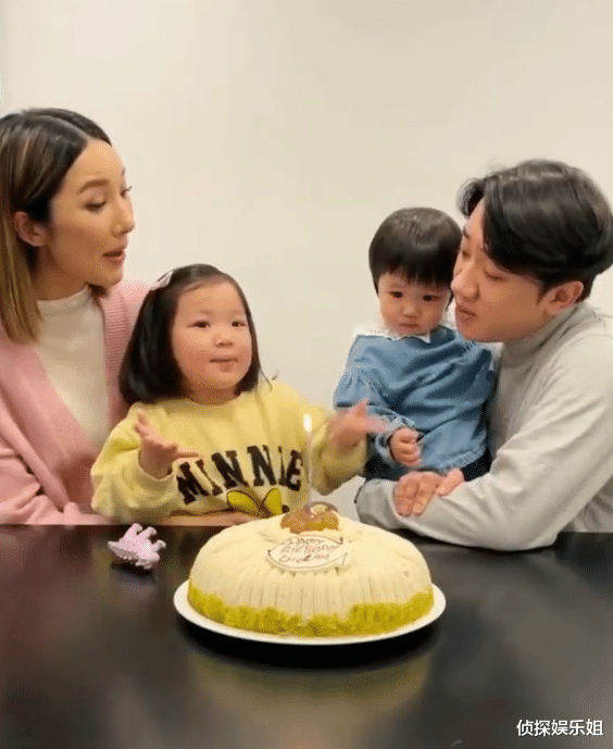 李亚男|李亚男为王祖蓝庆生，大女儿小奶音唱生日歌，妹妹全程呆萌超可爱