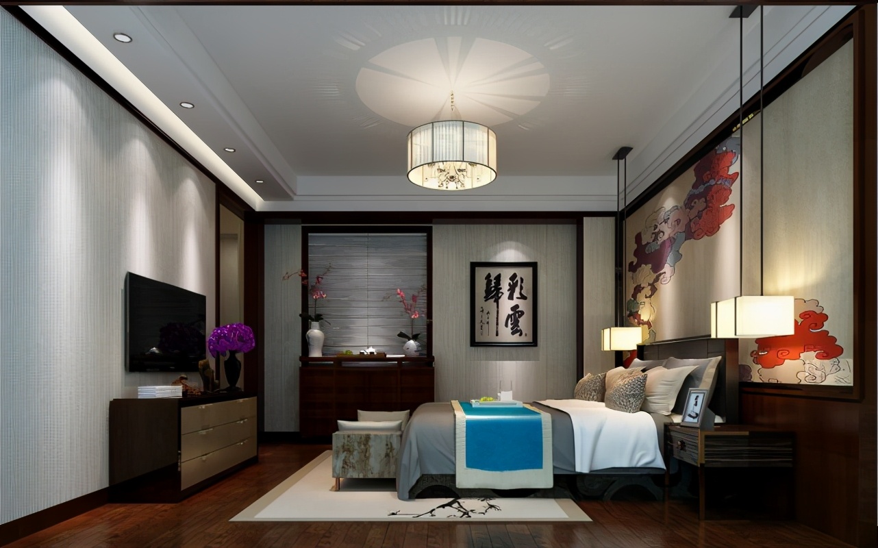 背景墙|180平现代简约风精装舒适五居室,空间沉稳有生气