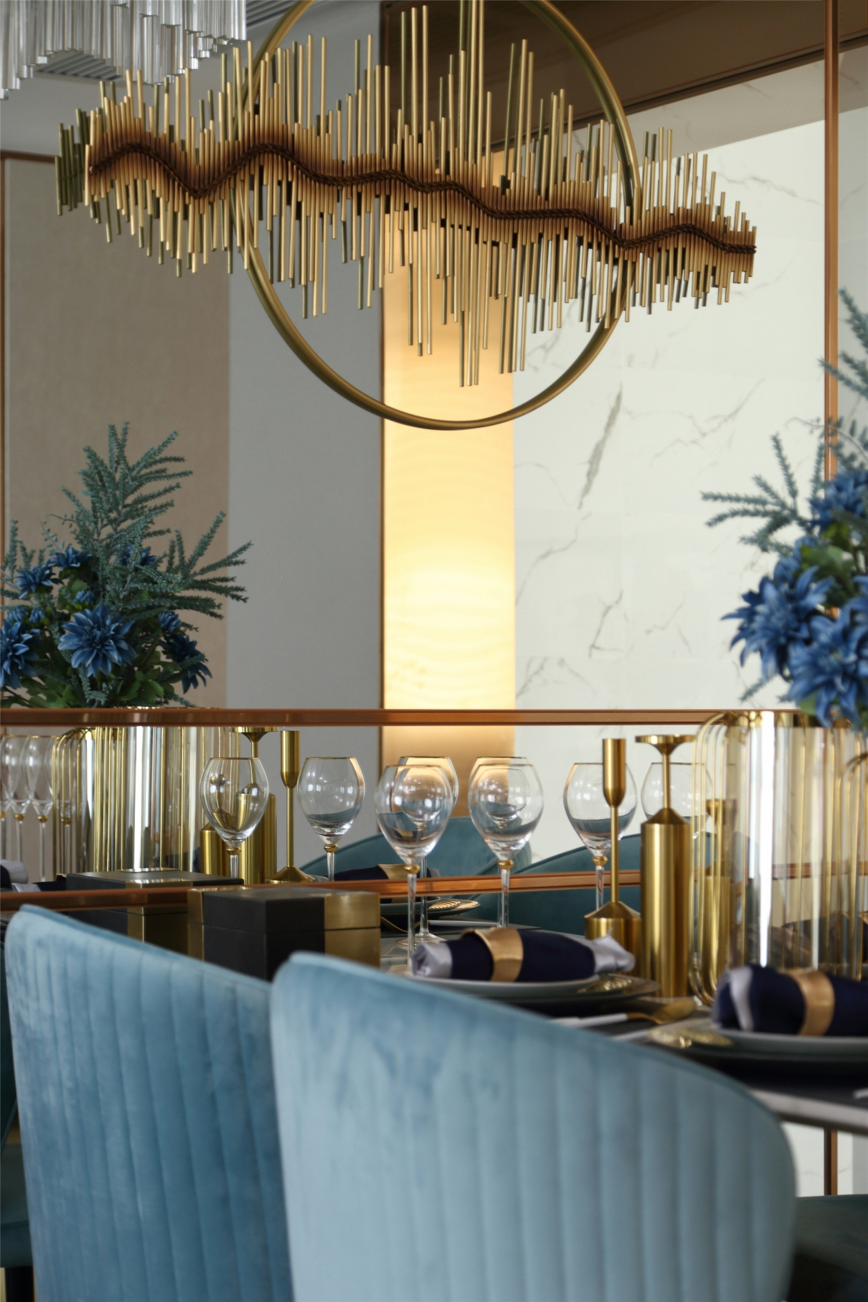 |220平轻奢风软装设计，足不出户，将地中海搬回家