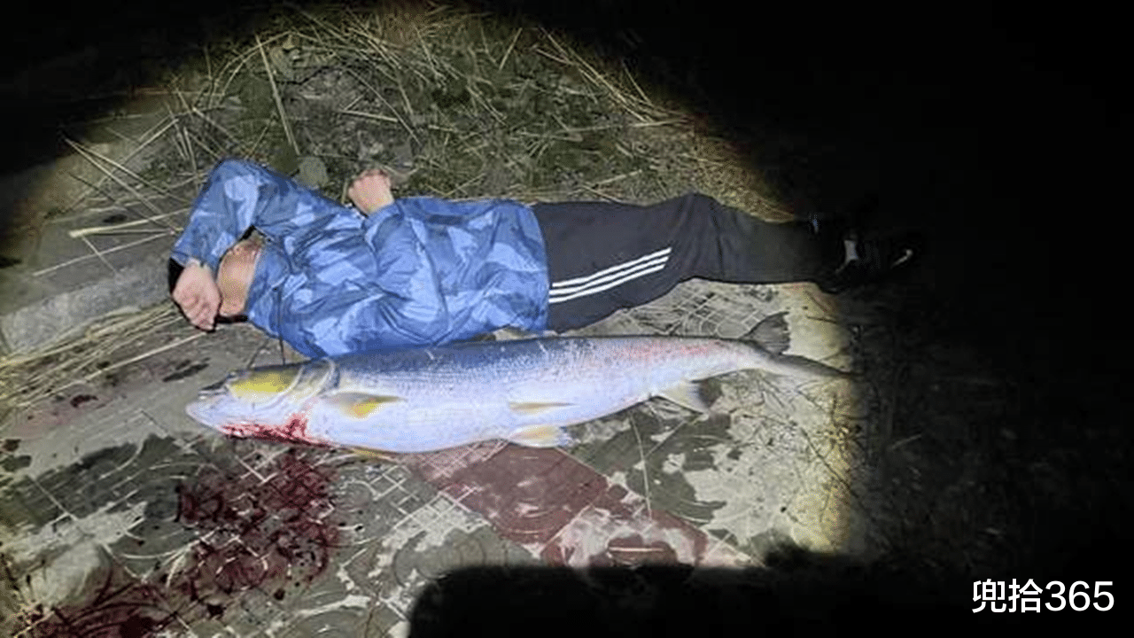 湖南|湖南一男子户外野钓，意外收获“米级”大鱼，直接躺地上当参照物