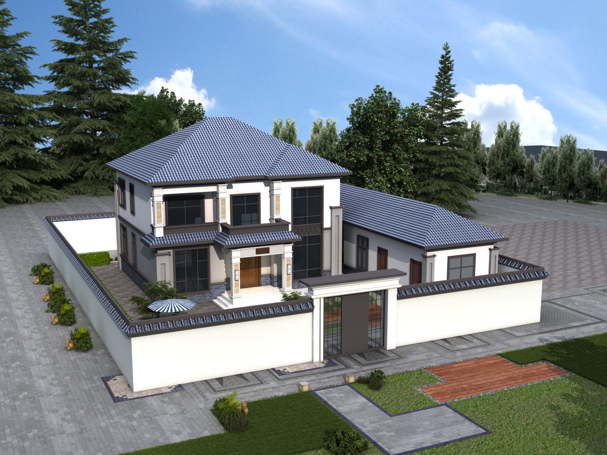 新中式带庭院住宅，不规则户型如何设计