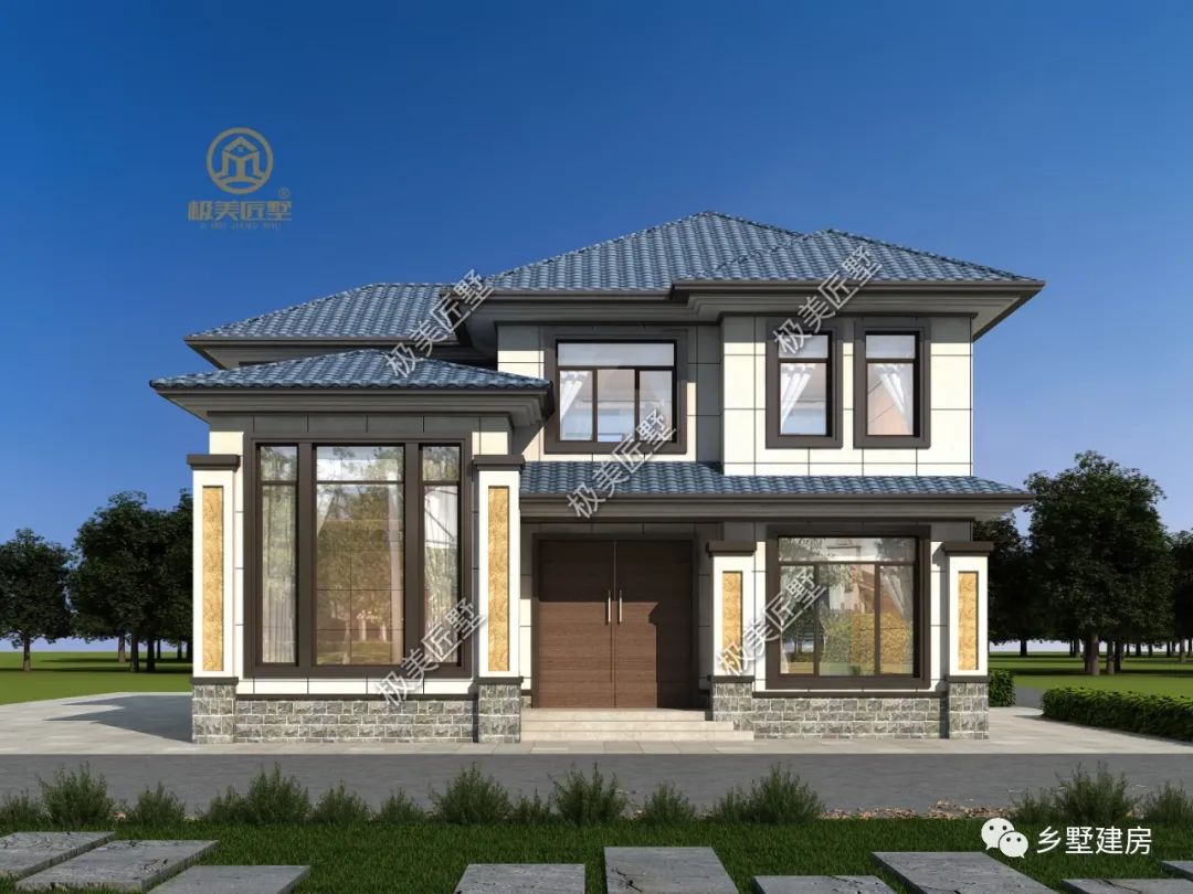 11.74X9.34米,二层新中式别墅这样设计,100年不过时