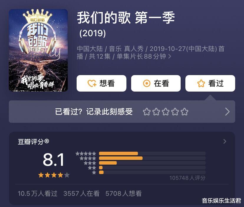 我们的歌|《我们的歌》第三季以0.3分评分险胜第二季，收视率完全败给第一季
