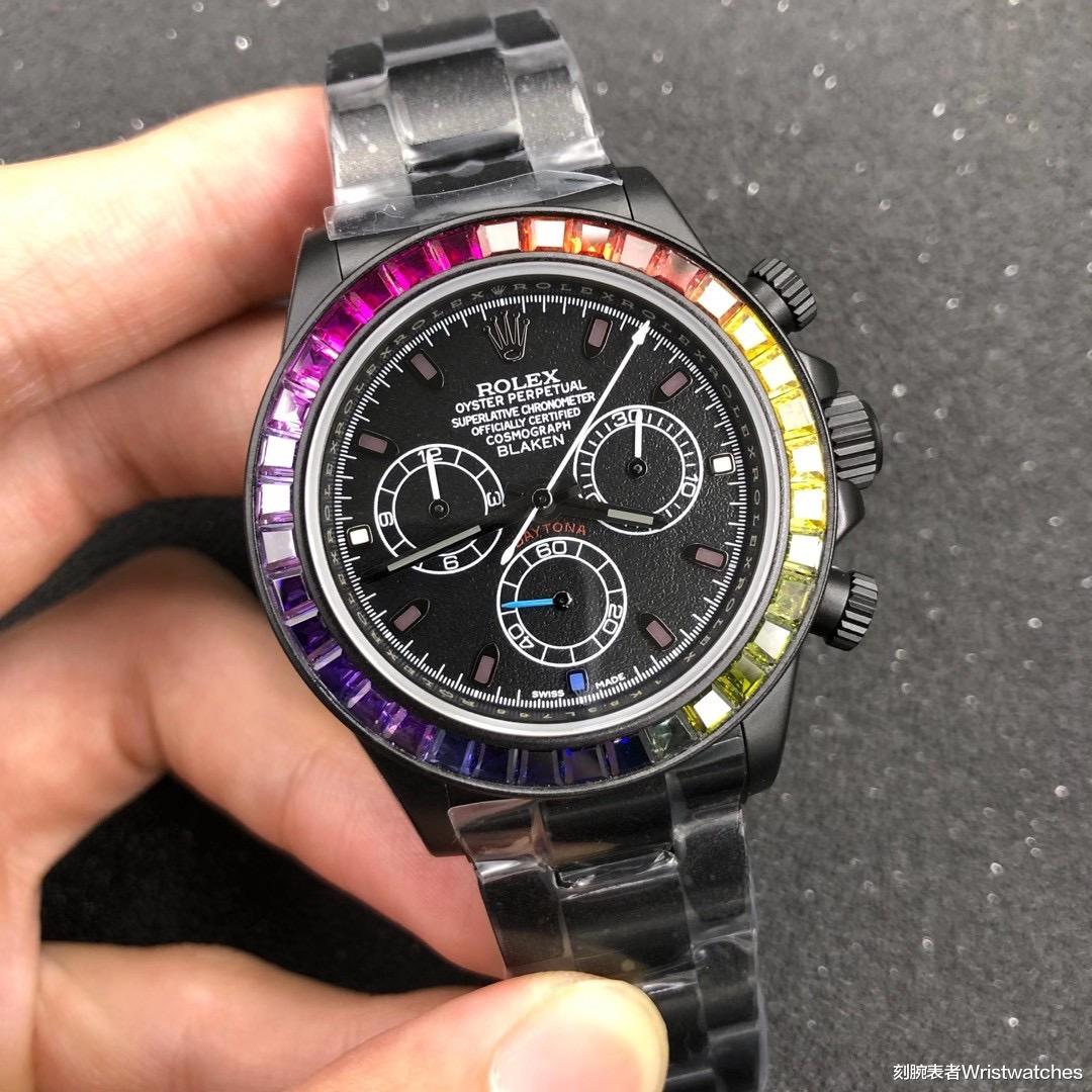 劳力士 TW厂劳力士迪通拿改装版blaken彩虹圈做工评测!