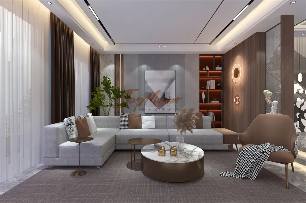 一于于|【鲁班装饰】半山御府207㎡现代轻奢,高贵宁静感