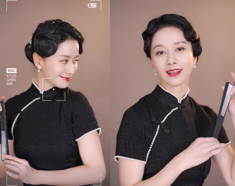 倪虹洁|43岁倪虹洁秀手臂肌肉！妆容精致涂大红唇，穿低胸吊带身材火辣