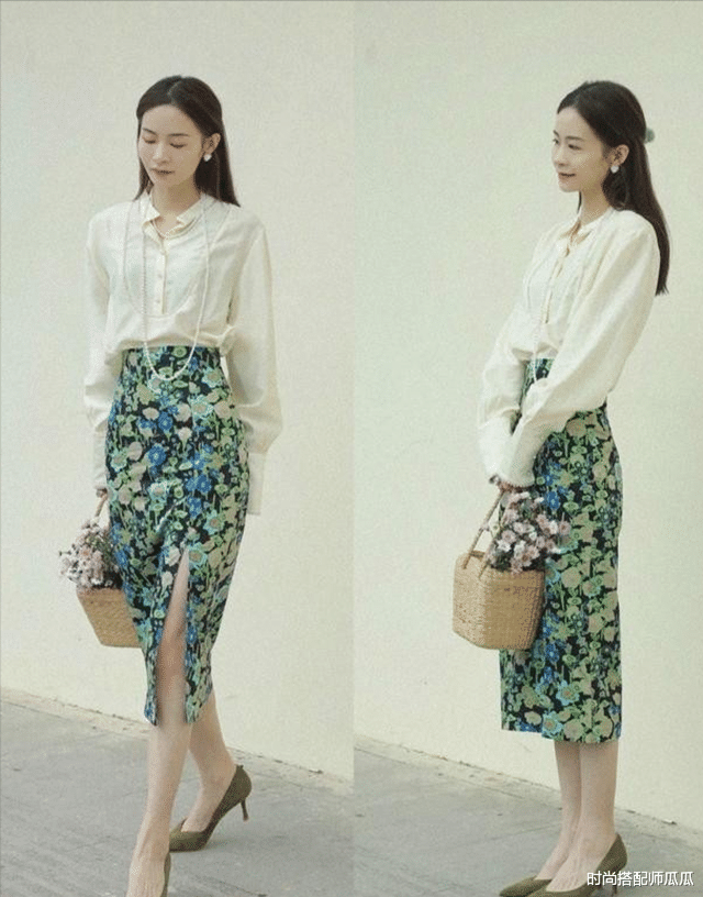 时尚搭配师瓜瓜|“白衬衫+膝下裙”,才是40岁女人的正确穿搭,优雅减龄有气质