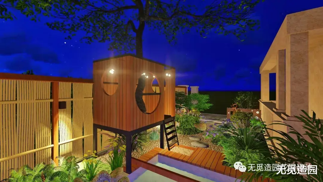 无觅造园:40平的现代禅意庭院,虽小而精致。