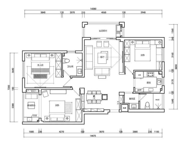 129平现代简约三居室,散发出一股唯美的文艺气息