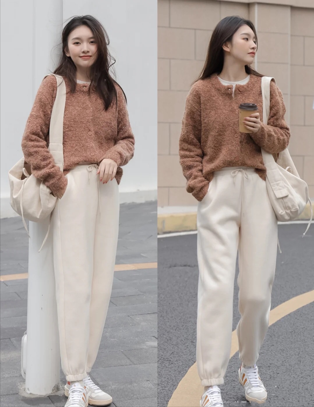 小喵说时尚 真正会穿的女人,秋天少不了一条白裤子,轻盈时尚很高级!