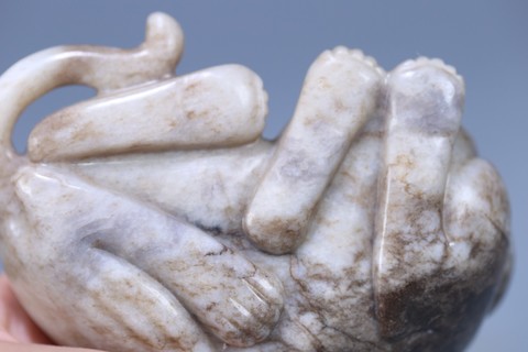 |汉代，和田玉错金银勒子