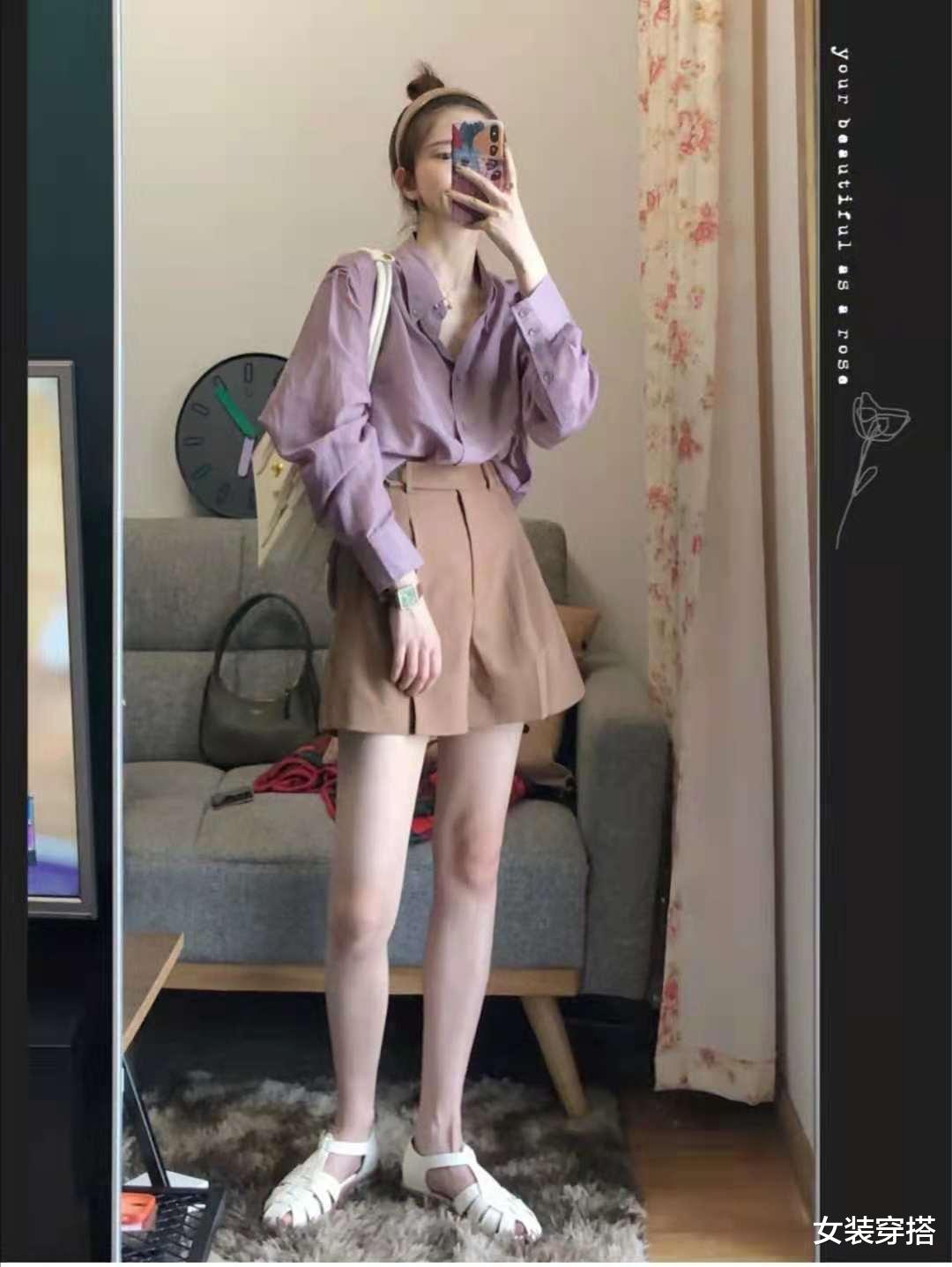 女装穿搭|高腰短裤搭配什么上衣好看