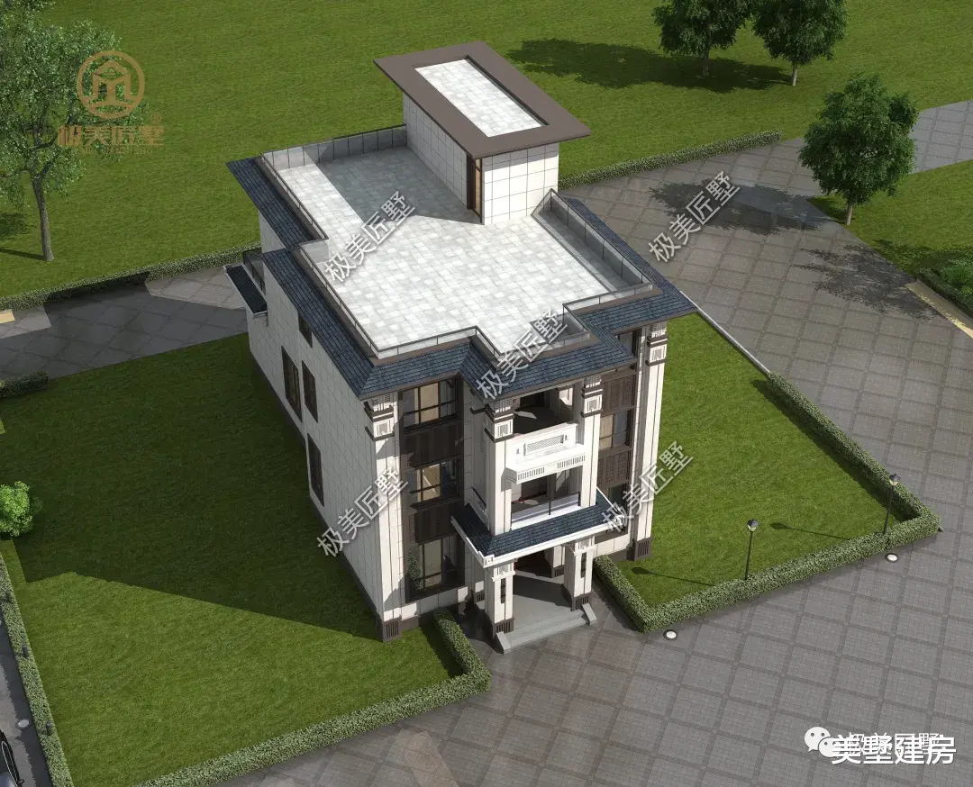 开间9.46米，新中式三层平顶别墅，早建早享受！