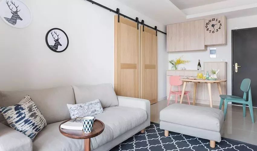 |她的46㎡北欧风小家, 原木家具增添温度，让淡雅的空间更温馨，美！