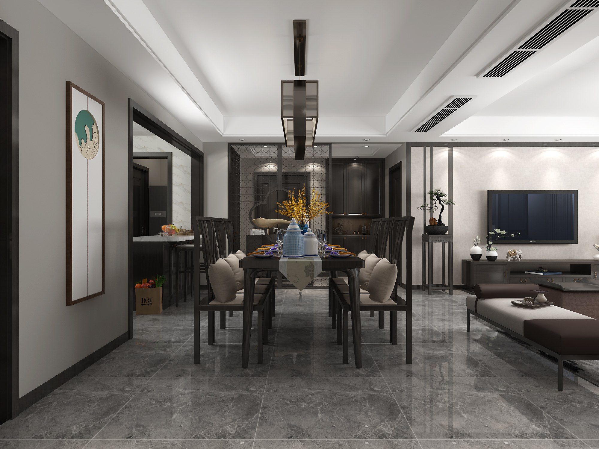 伴山伴岛138㎡现代中式风格·威海装修