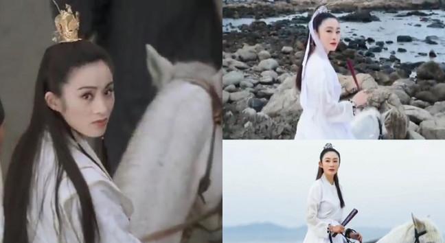 张敏|53岁张敏28年后重演赵敏经典回眸一望，完美复刻当年电影中的画面