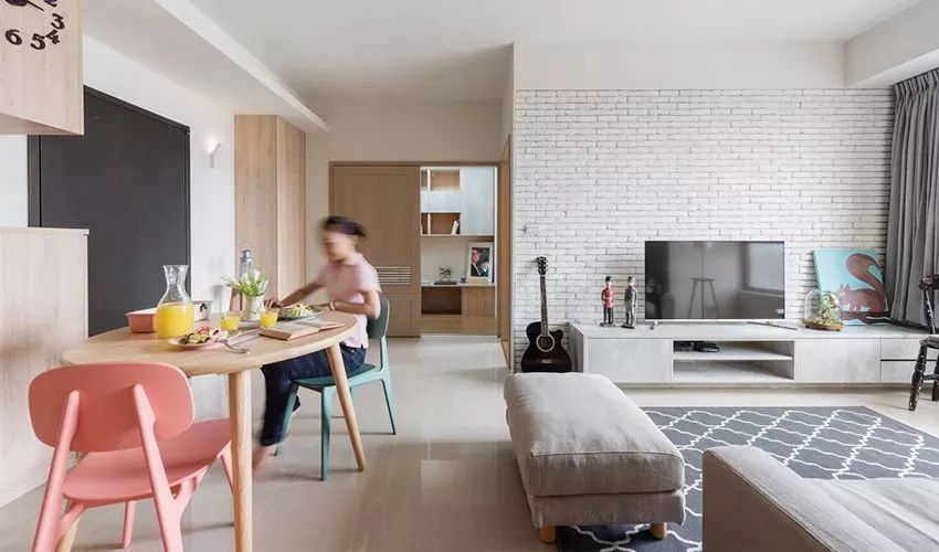 |她的46㎡北欧风小家, 原木家具增添温度，让淡雅的空间更温馨，美！