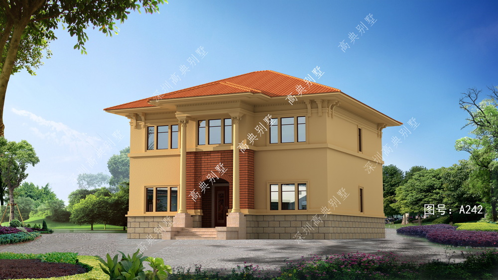 高档的欧式别墅,盖栋邻居羡慕极了,户型大气。