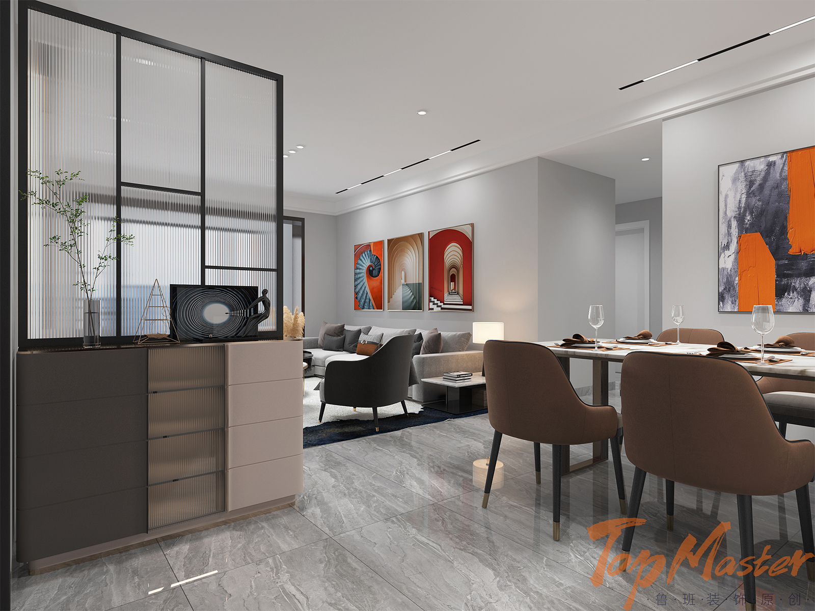 【鲁班装饰】绿地东海岸140㎡现代风格,极度简练