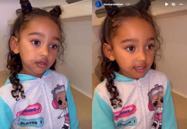 金·卡戴珊|金·卡戴珊3岁女儿久违出镜，继承妈妈高颜值，呆萌大眼睛神似侃爷