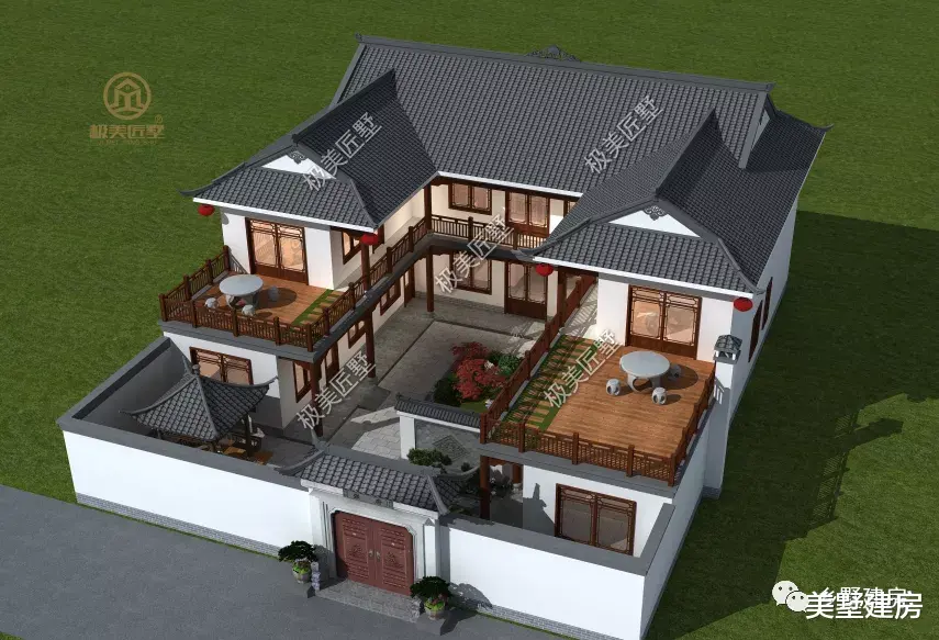 20×22米,绝美中式三合院这么建,太美了