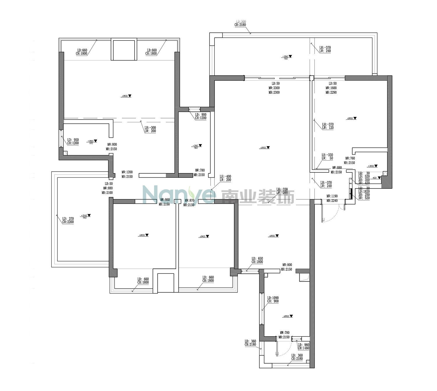 180㎡四居室现代简约风格设计
