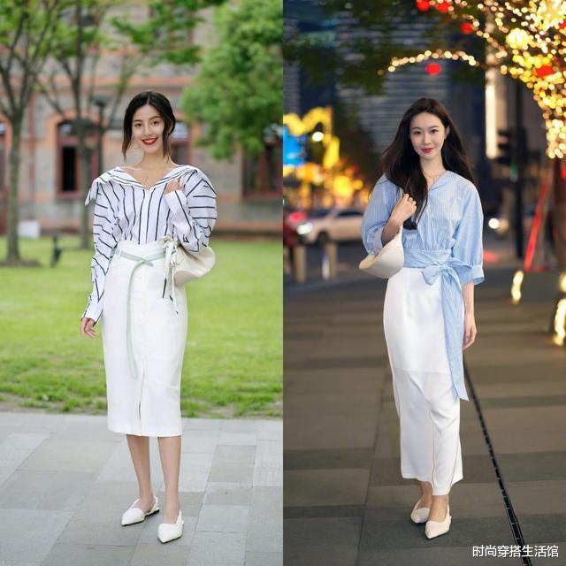 时尚穿搭生活馆|早晚温差过大？试试今年流行“长袖衬衫+半裙”，优雅高级又耐看
