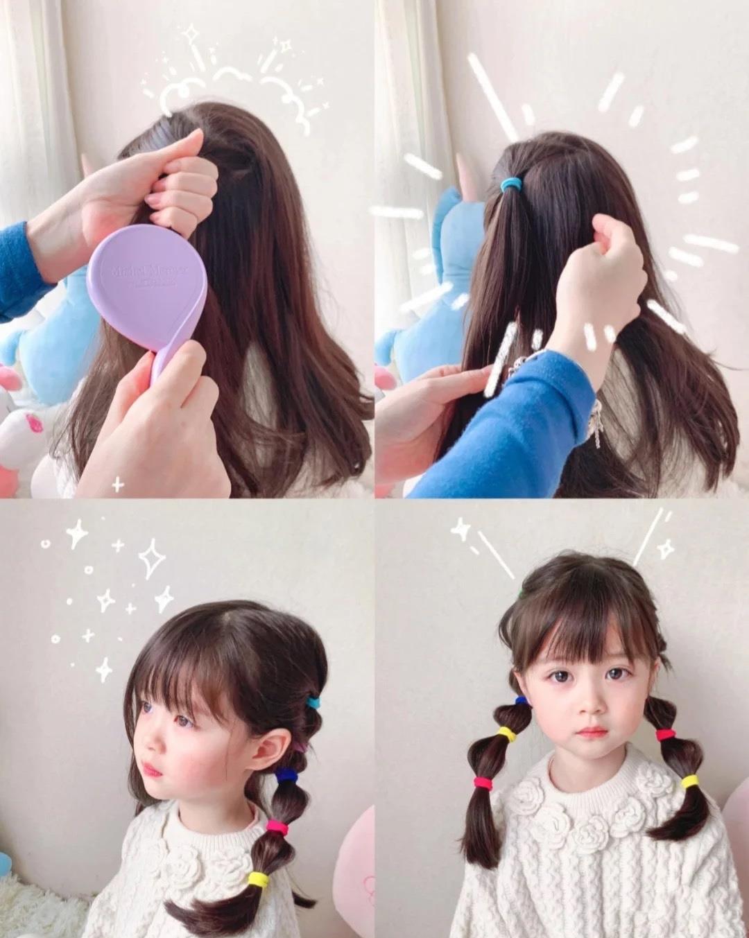 女孩 小女孩怎样扎头发，几种简单又好学的方法，笨手妈妈也能学会