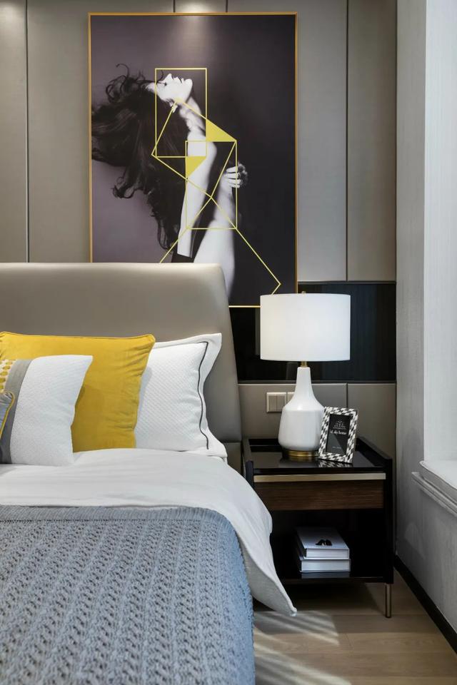 |80㎡现代简约,黑白灰+黄色配,生活活力有趣味