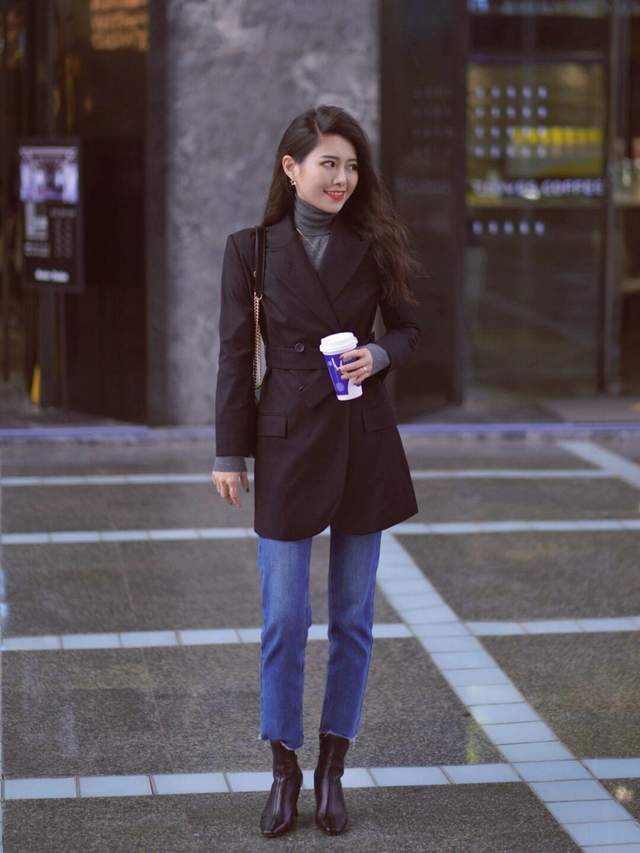 西装|这个秋冬流行“西装叠穿”，让职场OL也能兼顾保暖与时尚，超好看