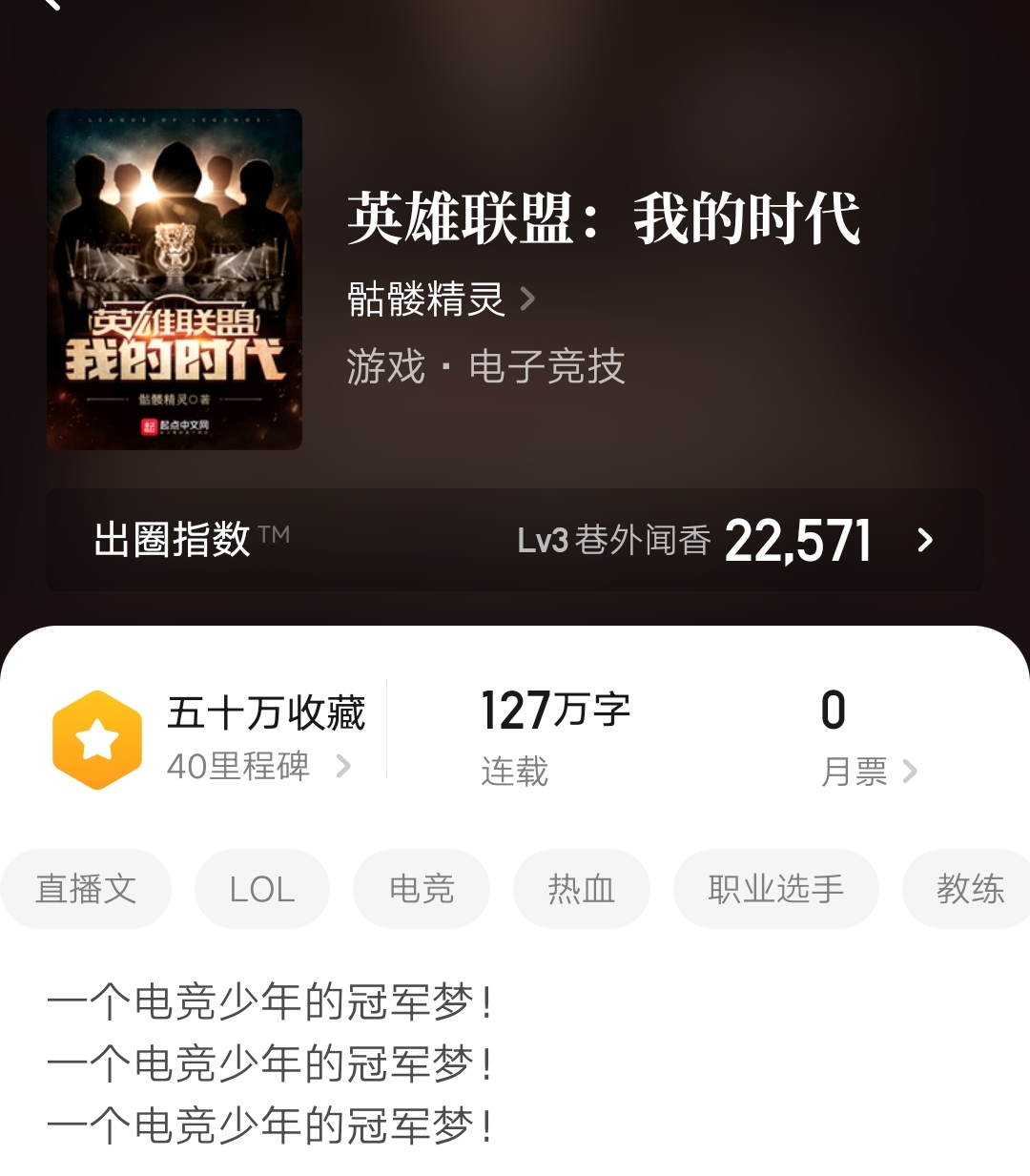 |分享英雄联盟竞技类小说，完结精品二十本，精彩好看书荒不可错过