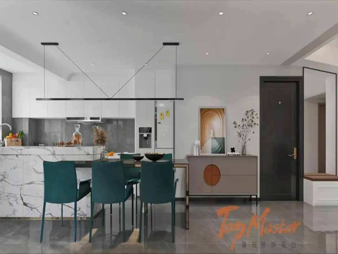 【鲁班装饰】水岸晴沙217㎡现代轻奢风格,体味生活本真的自然与纯粹。