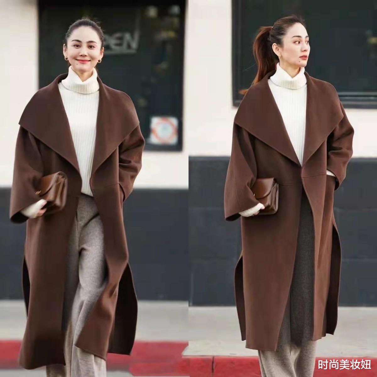 时尚美妆妞 “大衣+毛衣”，入冬后的神仙组合搭配，温暖实用又显气质