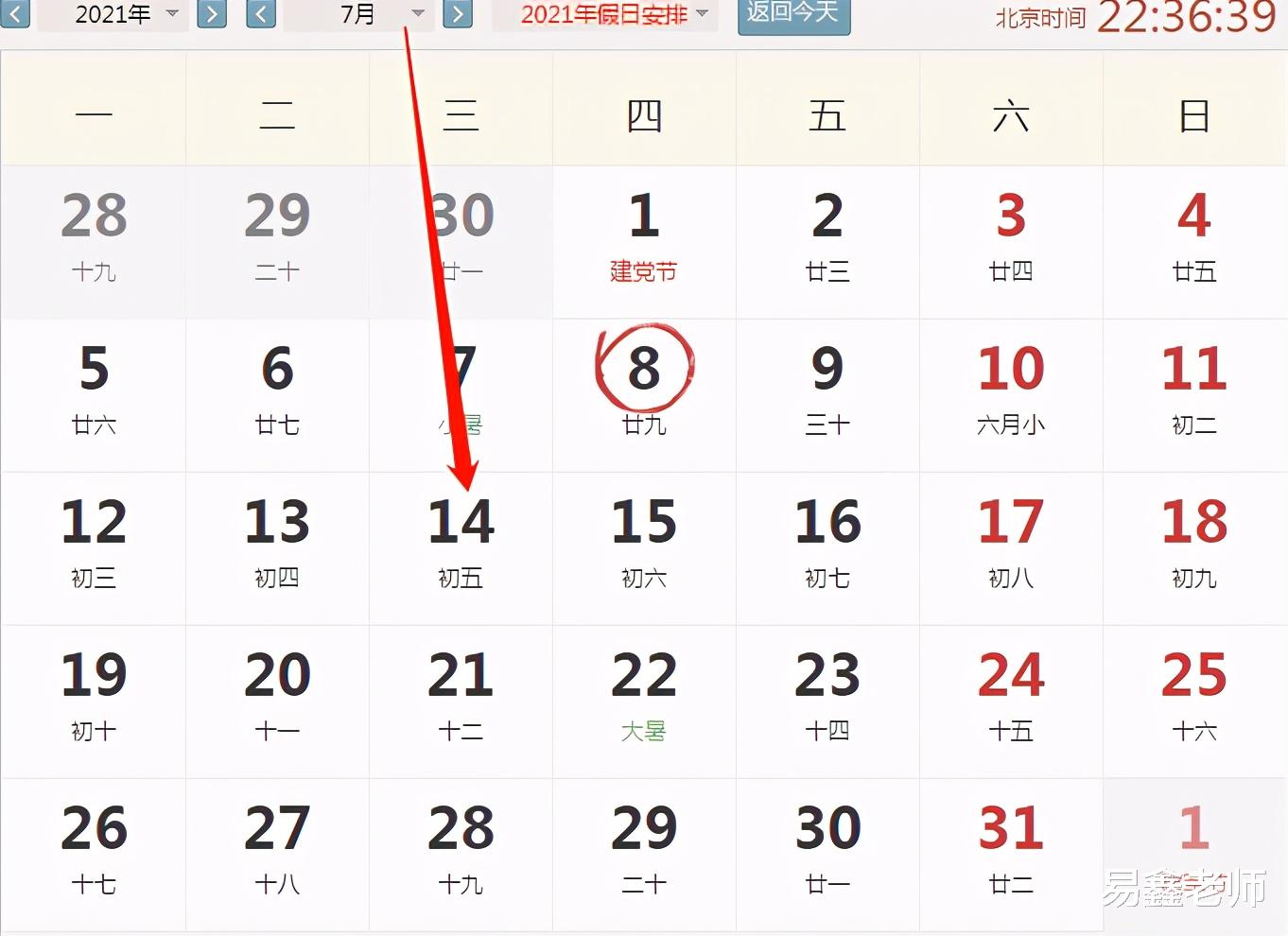 易鑫老师|2021年7月14运势冲蛇,合虎。财神正北,三煞正西。