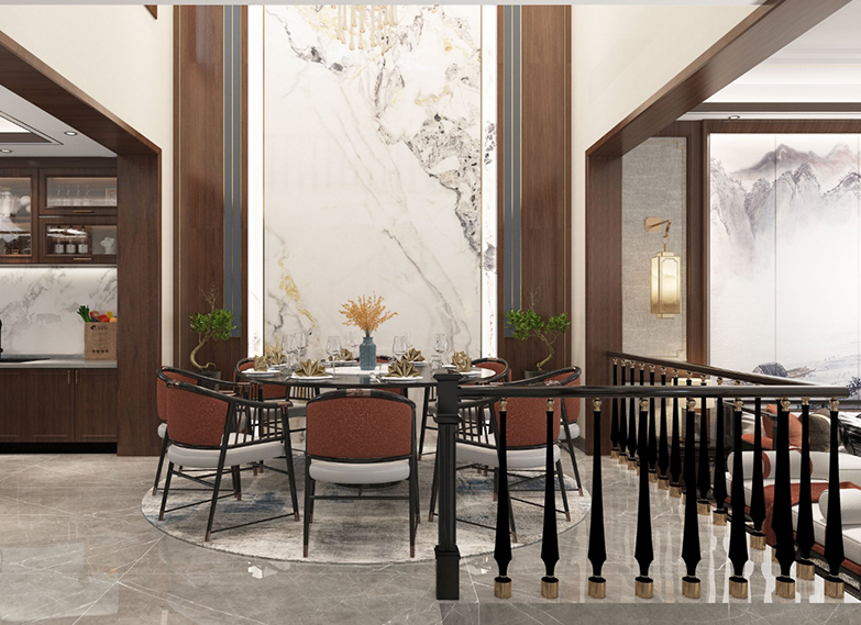 鲁班|【鲁班装饰】半山御府240㎡新中式风格，有格调又不显压抑