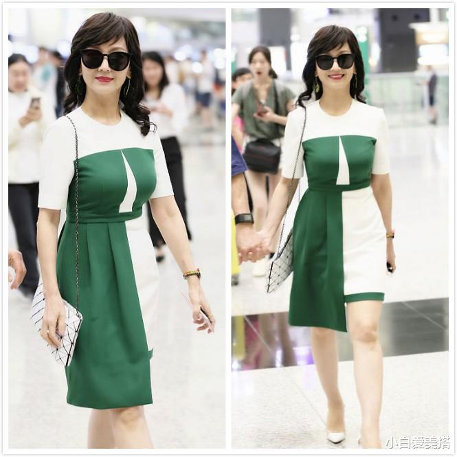 小白爱美搭|赵雅芝穿着绿色长裙与惠英红坐在一起，画面好养眼，尽显优雅气质