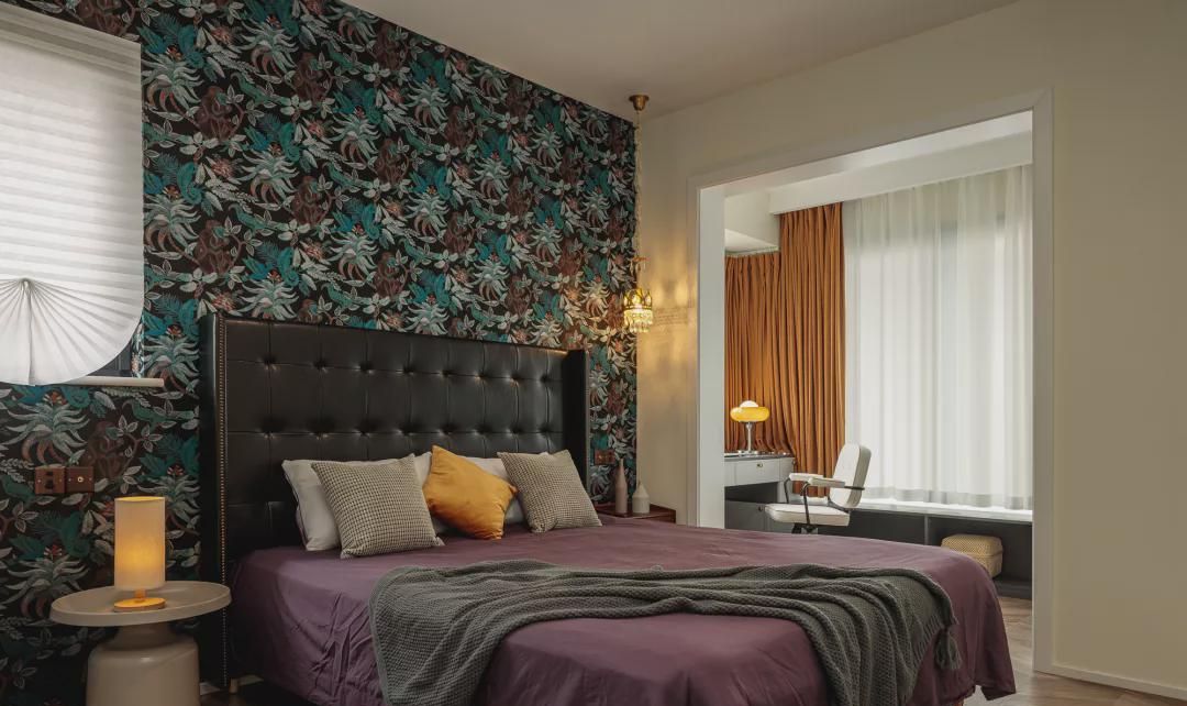 90㎡三室复古风装修，半墙打破“暗”房设计，大户型既视感