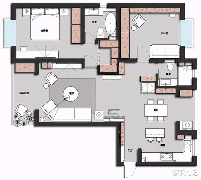 |127㎡两居室,现代简约风装修,南北通透住着比大平层还舒服